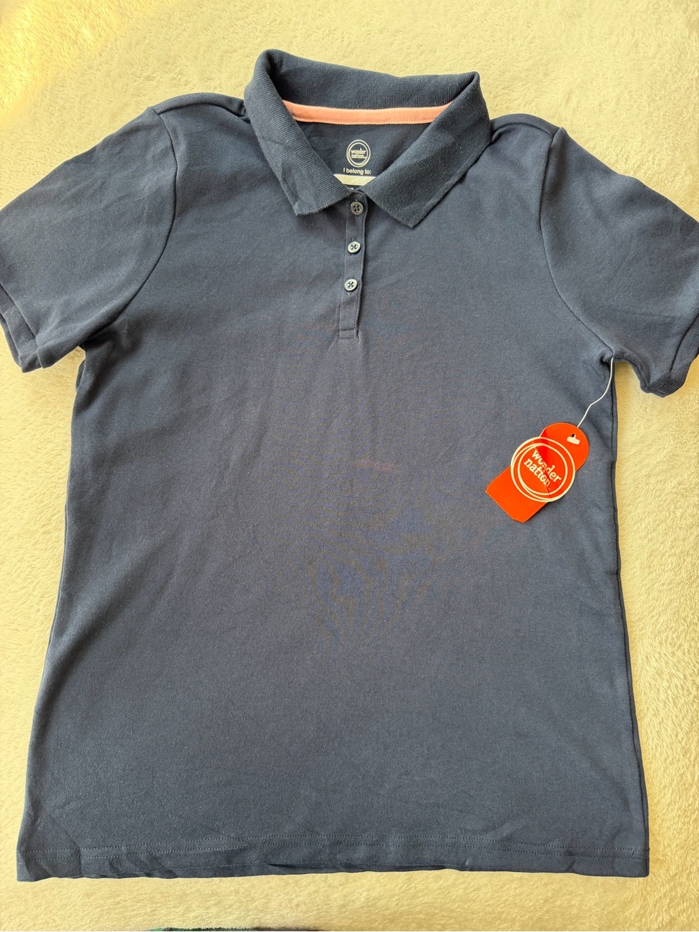 Wonder Nation Girls Navy Polo Shirt Size XL 14/16 NWT